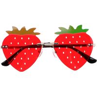 Lunettes de soleil pour fille, lunettes de soleil en forme de fraise, lunettes de soleil amusantes, accessoire de robe-14.5x10cm