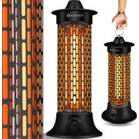 KESSER® Standheizstrahler Infrarotheizung 1200W Heizstrahler Energieeffiziente Heizung Innenraum mit 360° Oszillation Infrarotheizung Standgerät Schwarz