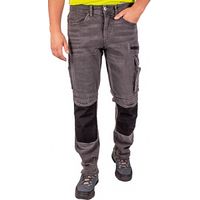 Pantalon de travail homme, jean taille haute, coton élastique, noir, taille 50