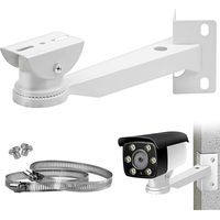 Corner Camera Mount for Outdoor Surveillance, Solid Metal Bracket with 2 Vertical Pole Mount Loops for Security Cameras, CCTV Cameras, Solar Panels