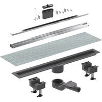 CANALETTA DOCCIA CANALISSIMA ALLUMINIO ORIZZONTALE KIT Misura: L. 30 cm