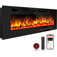 Randaco Chimenea Eléctrica de 50 Pulgadas 750W/1500W – Chimenea Decorativa – Efecto Llama 3D – Protección contra Sobrecalentamiento