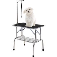 MaxxPet Tavolo Toelettatura per Cani - Tavolo Pieghevole - Antiscivolo e Facile da Montare - Tavolo per la Cura dei Cani con Braccio Regolabile - 81x48x80 cm - Colore Nero