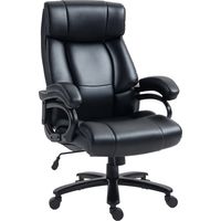 Sillón de oficina con masaje y calefacción, silla ergonómica con función de balanceo, 2 puntos de masaje y 8 programas, piel sintética negra