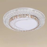 Plafoniera Da Soffitto 65w ø50cm Led Strati Cristalla Ragnatelte Luce Fredda 08034