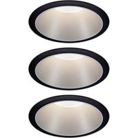 Paulmann 93408 Cole Coin Lampada da incasso Kit da 3 LED (monocolore) 18 W Nero, Argento