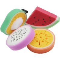 4 Pcs Cartoon Bad Spons Schoonmaken Spons Bad Badkamer Benodigdheden Set Fruit Vorm Voorraad Spons