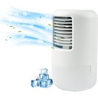 Mini Refroidisseur d'air Portable,Climatiseur Mobile,Mini Refroidisseur D'air Evaporatif,3 en 1,3 Vitesses,Timer, 7 couleurs de lumière,avec minuterie
