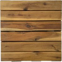 Dalle en bois acacia huilé 30 x 30 cm – Lot de 4 – Système de fixation clipsable – Traitement hydrofuge pour extérieur – Snap & Go