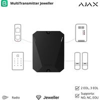 38201 - Jeweller - MultiTransmitter - Módulo de conexión de alarmas cableadas a Ajax y gestión de la seguridad mediante app - color black - Ajax seguridad inalámbrica