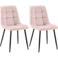 Lot de 2 chaises de salle Ă manger Tilde Rose Velours