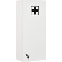 Kleankin Medizinschrank Arzneischrank Wandschrank Hängeschrank mit verstellbarer Ablage Erste-Hilfe-Kreuz abschließbar für Badezimmer Küche Flur Weiß 30x20x70 cm