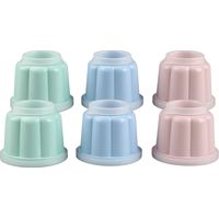 Dr Oetker Stampini in plastica per Budini e Dolci al Cucchiaio Ø7,5x6,2 cm con sigilli su entrambe le estremità Conf da 6 pz, 2 rosa, 2 verdi e 2 azzurri Lavabili in lavastoviglie