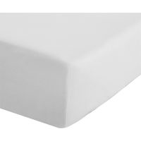 Lenzuolo in tinta unita, con angoli elasticizzati, colore bianco, bianco, letto singolo