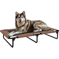 Letto per Cani Grandi Pieghevole con Tessuto a Rete da Interno ed Esterno, 107x61x20 cm, Marrone