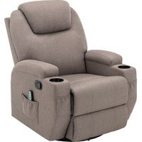 Fauteuil massant SILVANO en tissu - Taupe