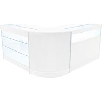 Weißes Ladenthekenset Triton mit LED-Leuchte – K1200, B1200, CM60
