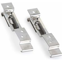 1 Paire de pinces de maintien de plaque d'immatriculation de remorque en acier inoxydable, ressort, argenté, durable et professionnel