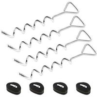 4 Set Heavy Duty Trampoline Anchor Ground Pegs Tie Down Kit - Tied Pet Dog Fixed, Fit Trampolines Garden Camp Swings Shed