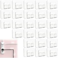 25 ganchos adhesivos transparentes para guirnaldas de luces exteriores, bridas adhesivas para cables de montaje en pared, organizador, fijaciones para colgar en interiores y exteriores.