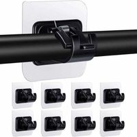 Set di 8 supporti per asta per tende, supporti per asta per tende senza foratura, supporti autoadesivi per asta per tende, supporti trasparenti per asta per tende