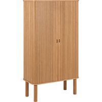 Langley Vitrinenschrank 2 Schiebetüren Eiche dekor.