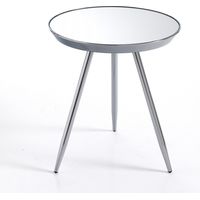 Tavolino comodino design metallo cromato vetro specchio Irvine Chrome