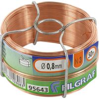 Fil de cuivre n° 3 0,80 mm – Bobine de 50 mètres – 200 grammes – Résistant et malléable pour travaux de bijouterie – Conducteur durable – Filgraf