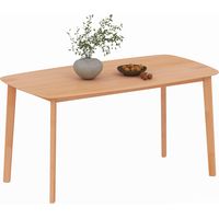 Table manger rectangulaire 6 personnes table cuisine 150 cm bois massif 150x80x76 cm bois naturel