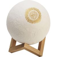 Lampe LED 3D Coran Touch Moon Lights Coran Moon Lights Lampe à LED Impression 3D 7 couleurs Veilleuse LED Coran Haut-parleurs Bluetooth Télécommande Petite Lune Lampe sans fil