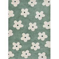Tappeto in cotone 160 x 230 cm per bambini con motivo decorativo a fiori verde Mokhva
