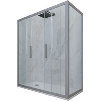 Box doccia 80x130 2 ante scorrevole h 200 Silver Glam Duo