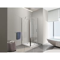 NALA Douche pliante avec ouverture vers l'interieur et deux parois fixes H. 190 - 67,5-70 Fixe - 87,5-90 Porte