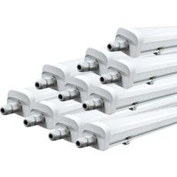 Silumen – Réglette LED étanche 150cm 46.5W 5600lm – IP66 pour chantiers humides – Pack de 10 – Blanc froid 6400K