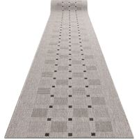TAPIS DE COULOIR SIZAL FLOORLUX modèle 20079 argentin / noir 100 cm beige 100x160 cm