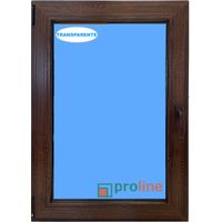 Ventana PVC 700x1000 Nogal Oscilobatiente Izquierda Vidrio Transparente