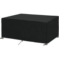 Gartenmöbelabdeckung 200x160x70cm Oxford Schwarz Rechteckige Gartentischabdeckung Schutzhülle für Gartenmöbel Outdoor-Möbel Wasserdicht Winddicht UV-beständig Kältebeständig