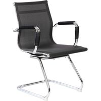 Dmora - Chaise de bureau Dgoldon, Chaises de salle d'attente de bureau avec accoudoirs, Chaise de salle d'attente ergonomique, 62x54h89 cm, Noir