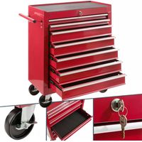 Arebos – Chariot d'atelier mobile 7 tiroirs – Acier robuste – Verrouillage central – Roulettes avec frein – Dimensions 70x33x78 cm