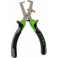 Ribimex – Pince à dénuder 160 mm en acier forgé chromé vanadium – Poignées bi-matière SoftTouch – Capacité de dénudage jusqu'à 6 mm²