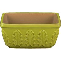 Vaso per bonsai rettangolare in gres smaltato giallo-verde 12,5x8x6 cm - A15B
