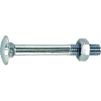 Bolzen Rundkopf mit Vierkanthals aus verzinktem Stahl 7x70mm, 4 Stück.