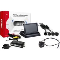 Kit de sensores de estacionamiento TFT02 de 4,3" con cámara HD-310, 4 sensores, negro