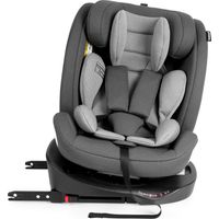 Seggiolino auto girevole 360° i-size 40-150 cm con isofix e top tether, nero e grigio
