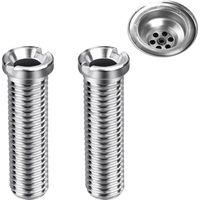 2 x Stainless Steel Hollow Screws, M12 x 35 mm Sink Basket Screw, Kitchen Sink Accessories, Kitchen Drain Screw, Strainer Basket, for Sink, Kitchen Sink Plug (Silver)