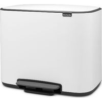 poubelle à pédale 11 + 23 l blanche - bo - brabantia