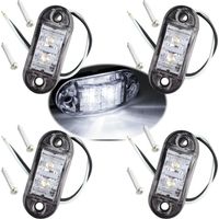 4pcs IP65 12V/24V LED Oval Side Logo Light Front & Rear Position Indicator Lamp Universal for Truck Trailer Van Caravan Lorry Coach,White