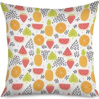 Housse de Coussin décoratif cerises kawaii, rouge vif