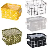 Mini panier de rangement (lot de 5) - Bacs de rangement mixtes pour maquillage, livres, jouets pour bébé, 20,5 x 16 x 14 cm, sac de rangement en toile pour décoration d'intérieur