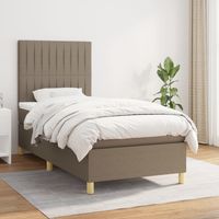 Lit à sommier tapissier avec matelas - Lit Adulte - Meuble de Chambre à Coucher - Taupe 90x190 cm Tissu VSGS812430